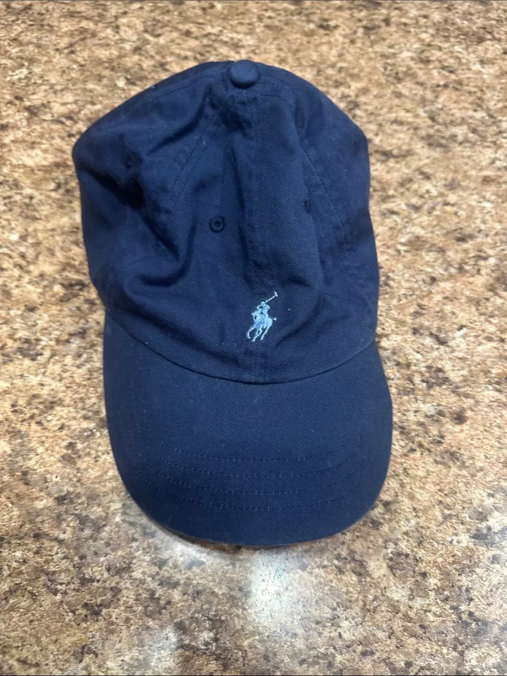 Polo by Ralph Lauren Navy Hat with Light Blue Pony Adjustable Strap